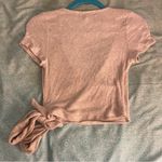 Urban Outfitters Ribbed Tie Wrap Short Sleeve Crop Photo 3