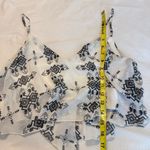 Ali & Kris  Aztec Print Crop Top Size Medium White Black Sheer Layer Geometric Photo 10