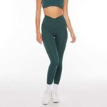 LSKD Green Leggings XS Cropped Crossover Waist Activewear Basic Photo 2