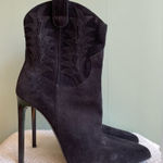 Saint Laurent NWOB / YSL Paris Western Suede Ankle Boots Sz 38 Photo 0