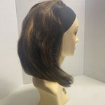 LUVME Human Hair Wig With Headband Brown With Few Highlights Asymmetrical Style Photo 8