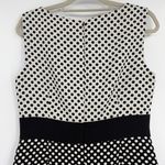 Tahari Arthur S Levine Polka Dot Dress Sz 10 Office Timeless Retro Sheath Career Black Photo 4