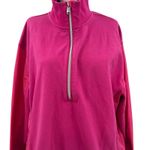 Athleta  Triumph Hybrid Half Zip Sweatshirt Top Cinched‎ Pink Size Large Photo 4