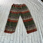 Rampage  Pants Women’s Crop Fringe Hem Boho Mid-Rise Pockets Coral Medium 100% silk Medium Photo 5