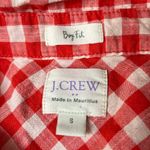 J.Crew Boy Fit Gingham Half Button Long Sleeve Shirt Red White Size Small Photo 2