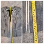 White House | Black Market Women Jacket 8 Gray Pockets Short Zip Linen Cotton BLND Photo 5