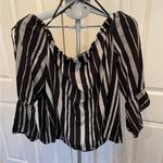 Lane Bryant NWT‎  Black White Stripes Off-The-Shoulders Blouse 14/16 #49 Photo 2