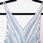 American Eagle Light Blue & White Striped Open Back Romper Photo 2