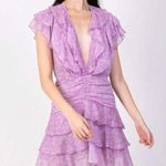 NEW Sabina Musayev Nogatin Fairy Prairie Lilac Mini Dress Size M Retail $380 Size M Photo 0