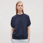COS  Short Sleeve Sweatshirt Blue Medium Photo 1