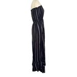Elan Strapless Striped Black Maxi Cover-Up Summer Dress High Front Slit Size M Photo 5