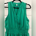 Glam Green SilkyvSleeveless Dress by  Sz L Photo 1