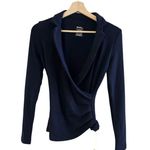OGL Collared Surplice Top in Midnight Navy XS NWT Blue Photo 2