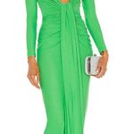 Solace London  Lorena Midi Long Sleeve Draped Dress in Bright Green Sz 6 US‎ Photo 0