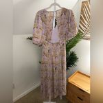 ALLSAINTS Aspen Momo Dress Womens Lavender Floral Midi V-Neck Open Back 4 Photo 4