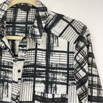 Topshop Black & White Mixed Plaid Button Down Shirt Womens 8 Long Sleeve Preppy Photo 1