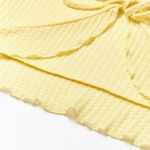 Yellow Waffle Knit Tie Front Top Small/4 Photo 5