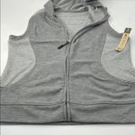Aerie Gray and White Striped Hooded Vest Photo 10