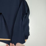 Eliza J  Wide Leg Jumpsuit Size 16 Navy Blue‎ V-Neck Tie Waist Evening Formal Photo 6