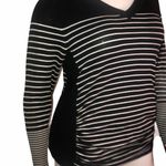 Roz & Ali  Striped Ruched Sweater Photo 1