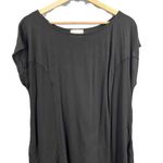 Anthropologie T.La Tunic Top Black Short Sleeve High Slit Womens Small Photo 1