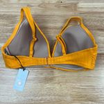 Shade & Shore  Women's Golden Yellow Ribbed Bikini Top - Size 34D - NWT Photo 4
