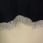 Sincerely Jules Size XL Ribbed Knit Crop Top Embellished Jewels LS Black Silver Photo 2