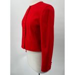 Pendleton Vintage 70s  Wool Blazer Collarless Button Down Bolero Red Womens S Photo 3