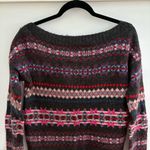 American Eagle  Outfitters Wool Blend Charcoal Sweater with Red and Blue Accents Photo 6