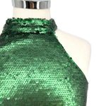 Lulus  Emerald Green Sequin Halter Mini Dress Party Formal Size Large NWT Photo 2