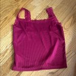 SheIn  Fuchsia Lace Trim Tank Top Photo 0