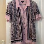 PacSun  Black and Pink Patterned Geometric Men's Shirt Photo 0