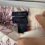 RACHEL Rachel Roy Floral Wide Leg Pants Cream Orange 100% Linen Women's Small Pink Photo 6