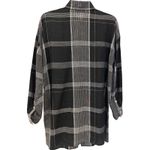 Ellen Tracy  Vintage Linen Tunic Top Black White Striped Long Sleeve Size‎ P Photo 2