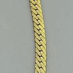 Vintage Gold Tone Herringbone Chain Bracelet | Chunky Retro Statement Photo 0