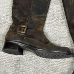 Donald J Pliner Boots Women's 8 M Brown Suede Tall Riding Buckles Side Zip Photo 1