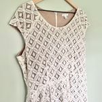 Garnet Hill Women’s Battenberg Lace Overlay Mini Dress White Cream Brown Size 16 Photo 2
