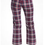 NWT Oat New York High Rise‎ Straight Crop Wallace Plaid Pants Navy Red Size 32 Photo 1