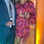 For Love & Lemons Lauren Long Sleeve Mini Dress Size XS Hot Pink Floral Photo 2