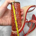 Giuseppe Zanotti Tara Glitter Strappy Leather Block Heel Sandals Red Orange 40 Photo 11