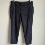 Loft  Women’s Marisa‎ Straight Career Casual Navy Brown Plaid Ankle Pants Size 8 Photo 9