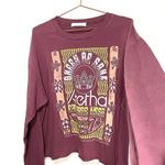 Daydreamer ARETHA FRANKLIN QUEEN OF SOUL LONG SLEEVE CROP MAROON Size LARGE Photo 3