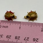 1960s Vintage 2 Ladybug Brooch Pins Gold Tone Red Accent Insect Bug Jewelry Photo 3