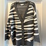 Michael Stars  Nell Cardigan Size 2X Charcoal White NWOT Photo 2