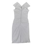 Teri Jon Rickie Freeman Gold Ruched Wrap Shimmer Formal Party Dress Size 8 Photo 3