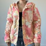 Volcom Enemy Stone Windbreaker Hooded Pink Orange Tie Dye Photo 0