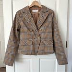 Petal and Pup  Michaela Tan Plaid Blazer Jacket NWOT Size S Photo 4
