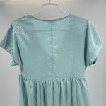 Entro  Light Blue Textured Mini Dress babydoll S animal print shiny monochromatic Photo 3