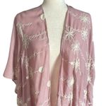 Dusty Pink Embroidered Floral Kimono White Size undefined Photo 4