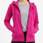 Athleta  Triumph Hoodie Zip Up Full Zip Jacket Bright Pink Size Medium Thumbholes Photo 0
